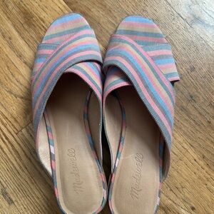 Like new! Madewell Women's Striped Sandals - rainbow stripe